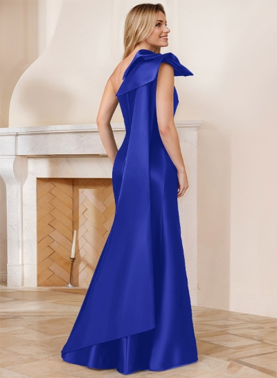 Trumpet/Mermaid One-Shoulder Satin Mother Of The Bride Dresses With Bow(s)