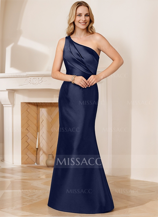 Trumpet/Mermaid One-Shoulder Satin Mother Of The Bride Dresses With Bow(s)