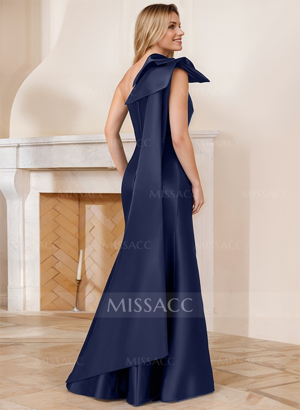 Trumpet/Mermaid One-Shoulder Satin Mother Of The Bride Dresses With Bow(s)