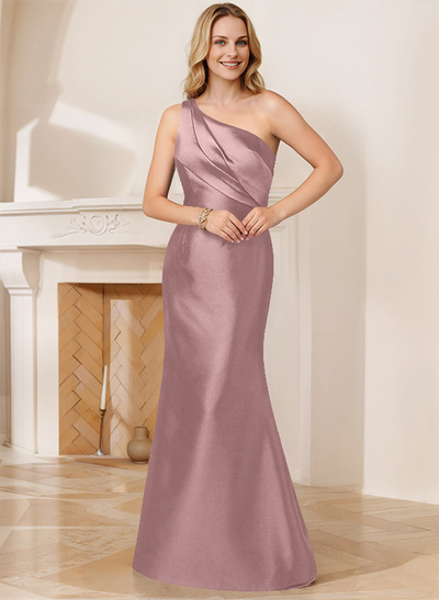 Trumpet/Mermaid One-Shoulder Satin Mother Of The Bride Dresses With Bow(s)