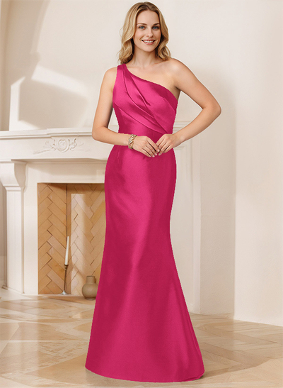 Trumpet/Mermaid One-Shoulder Satin Mother Of The Bride Dresses With Bow(s)