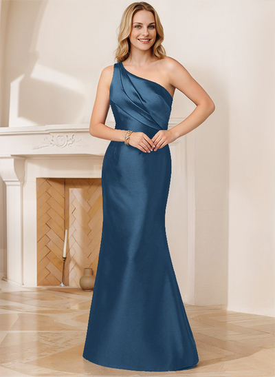 Trumpet/Mermaid One-Shoulder Satin Mother Of The Bride Dresses With Bow(s)
