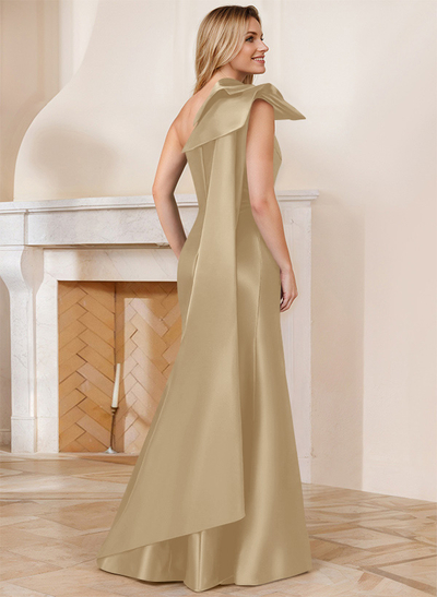 Trumpet/Mermaid One-Shoulder Satin Mother Of The Bride Dresses With Bow(s)