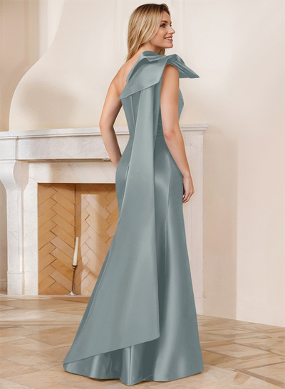 Trumpet/Mermaid One-Shoulder Satin Mother Of The Bride Dresses With Bow(s)