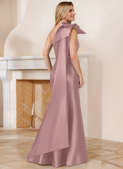 Trumpet/Mermaid One-Shoulder Satin Mother Of The Bride Dresses With Bow(s)