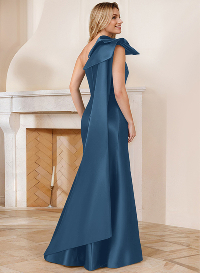 Trumpet/Mermaid One-Shoulder Satin Mother Of The Bride Dresses With Bow(s)
