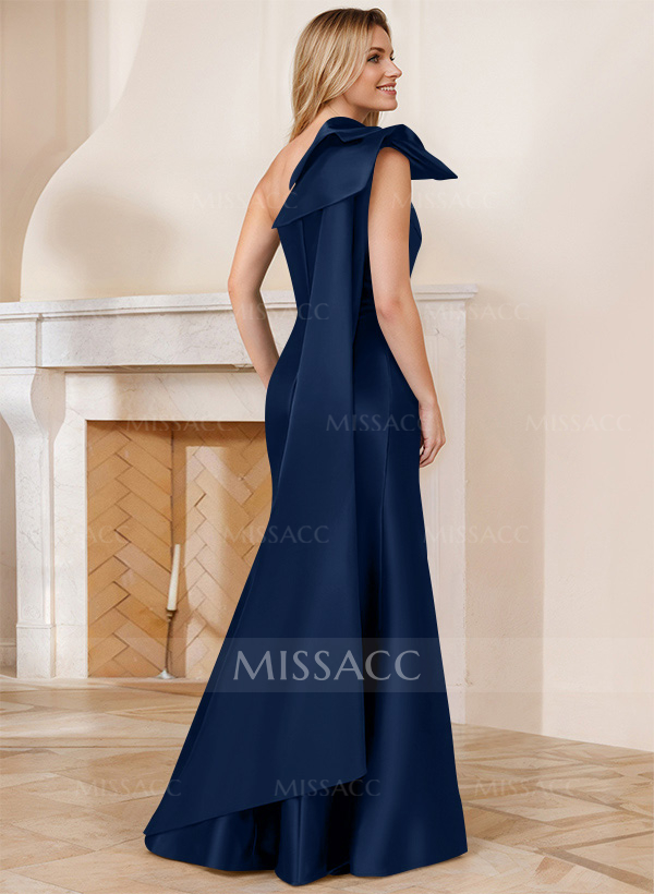 Trumpet/Mermaid One-Shoulder Satin Mother Of The Bride Dresses With Bow(s)