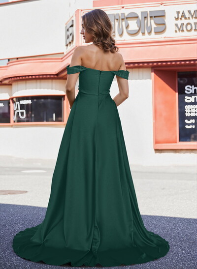 Simple Off-The-Shoulder A-Line Prom Dresses