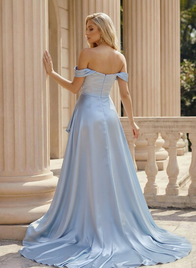 Simple Off-The-Shoulder A-Line Prom Dresses