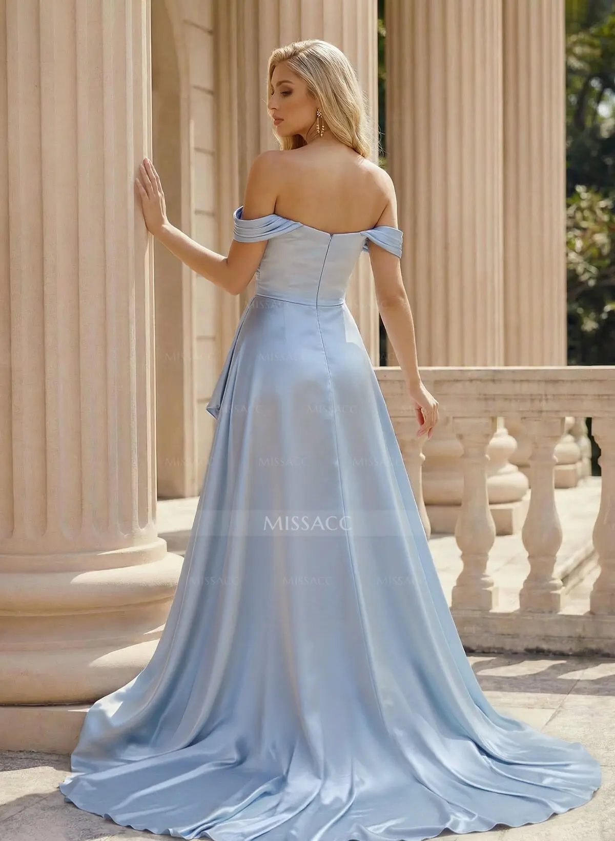 strapless open back dress Dark Navy A-Line Rhinstone Off The Shoulder Long Prom Dresses Evening Party Gowns