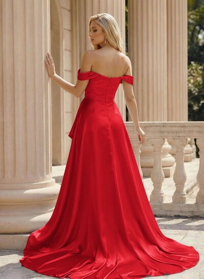 Simple Off-The-Shoulder A-Line Prom Dresses