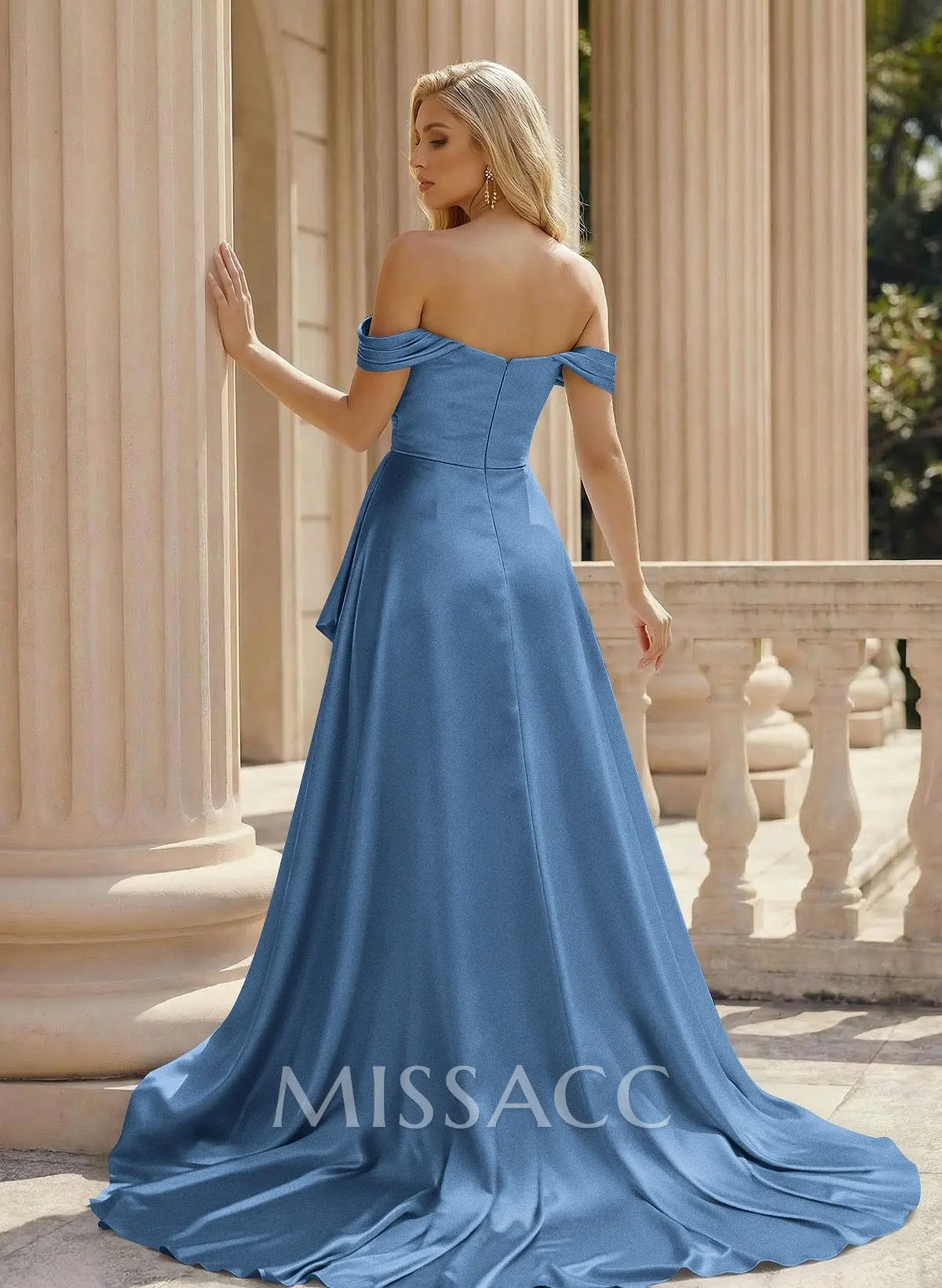 Simple Off-The-Shoulder A-Line Prom Dresses - Missacc