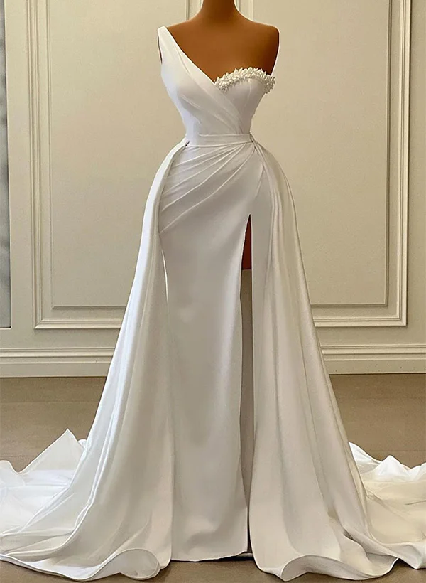 Sheath Halter Sleeveless With Beading Satin Two Piece Prom Dresses main image 0