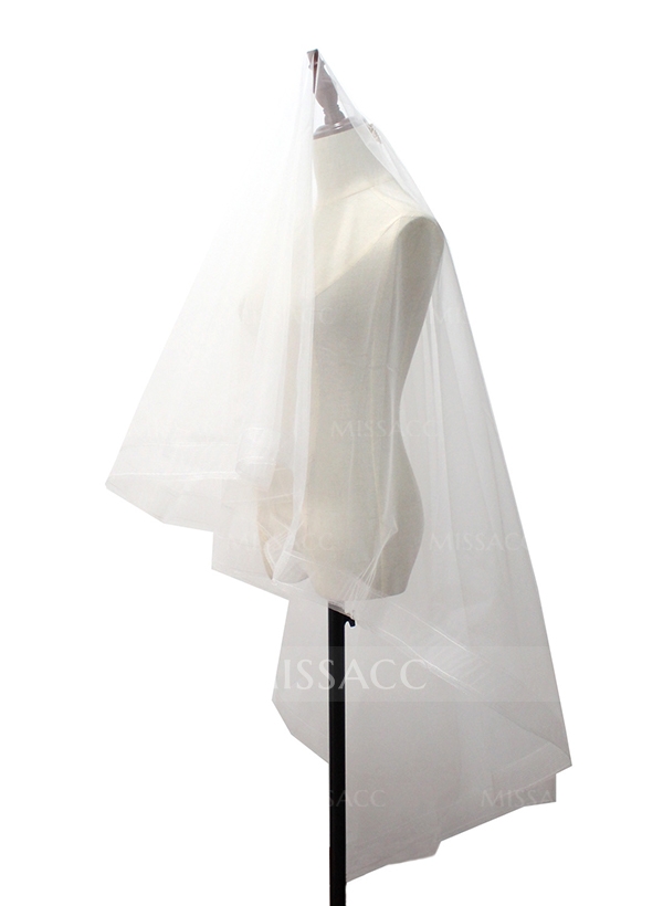 Cut Edge Two-Tier Fingertip Bridal Veils