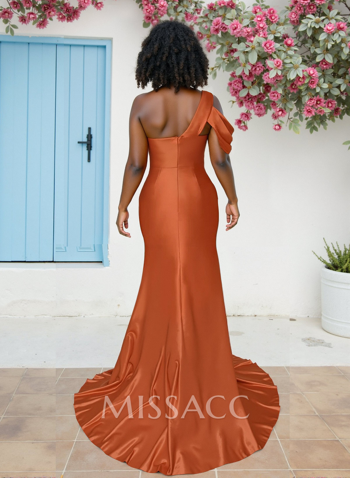 Sheath/Column Silk Like Satin Bridesmaid Dresses With High Split Sheath/Column Silk Like Satin Bridesmaid Dresses With High Split