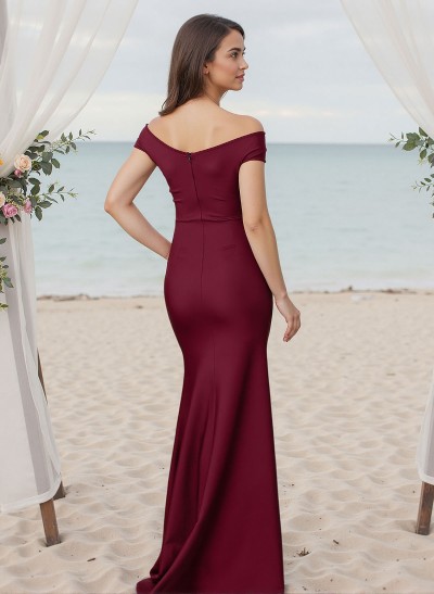 Trumpet/Mermaid Off-The-Shoulder Silk Like Satin Bridesmaid Dresses