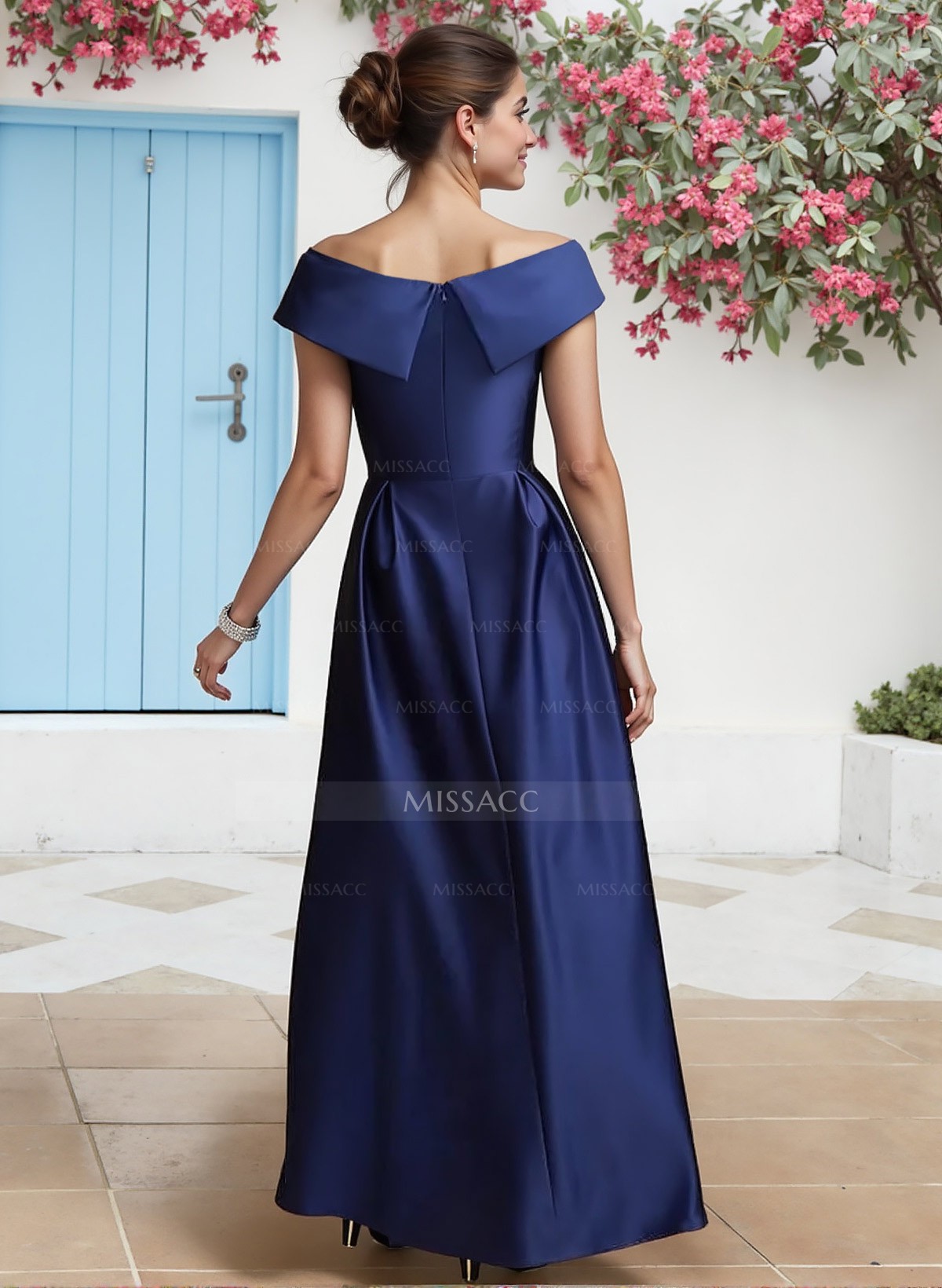 A-Line Off-The-Shoulder Sleeveless Asymmetrical Satin Bridesmaid Dresses