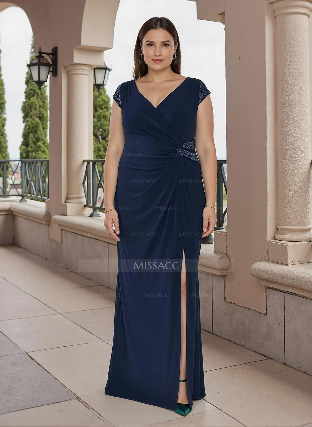 Sheath/Column Silk Like Satin Mother Of The Bride Dresses With High Split