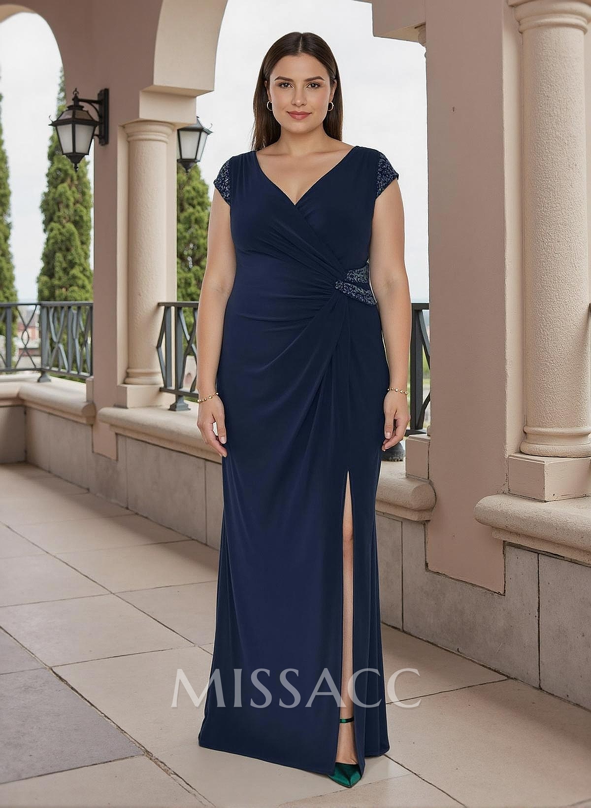 Sheath/Column Silk Like Satin Mother Of The Bride Dresses With High Split