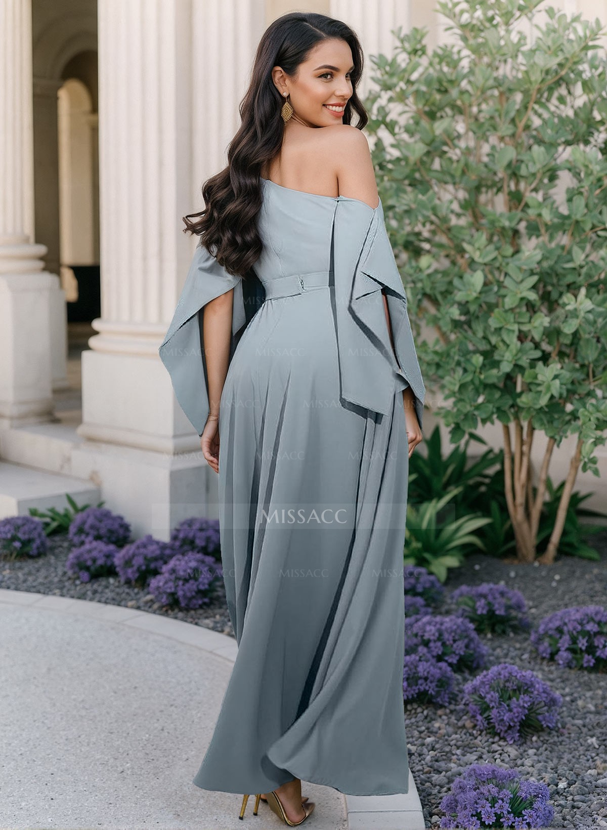 Sheath/Column Asymmetrical Sleeveless Elastic Satin Mother Of The Bride Dresses