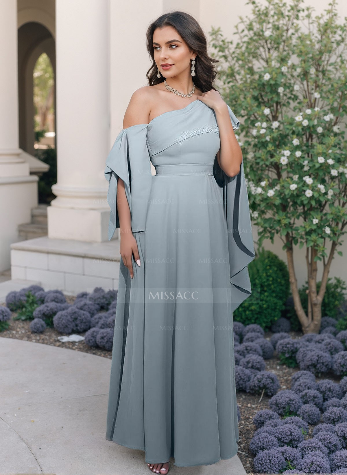 Sheath/Column Asymmetrical Sleeveless Elastic Satin Mother Of The Bride Dresses