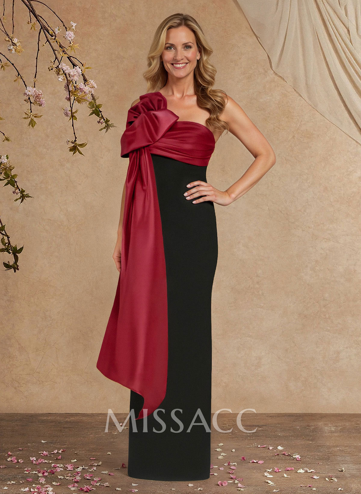 Sheath/Column Satin/Elastic Satin Mother Of The Bride Dresses With Bow(s)