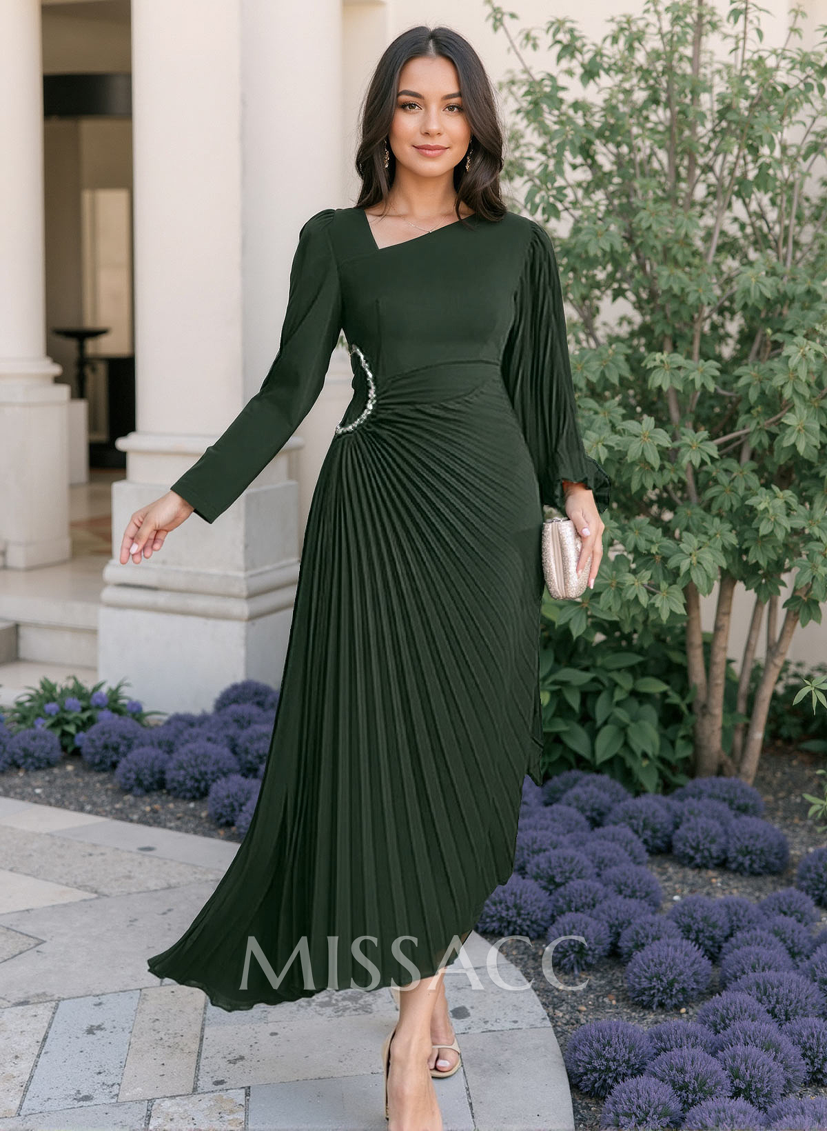 A-Line Asymmetrical Silk Like Satin Mother Of The Bride Dresses With Pleated
