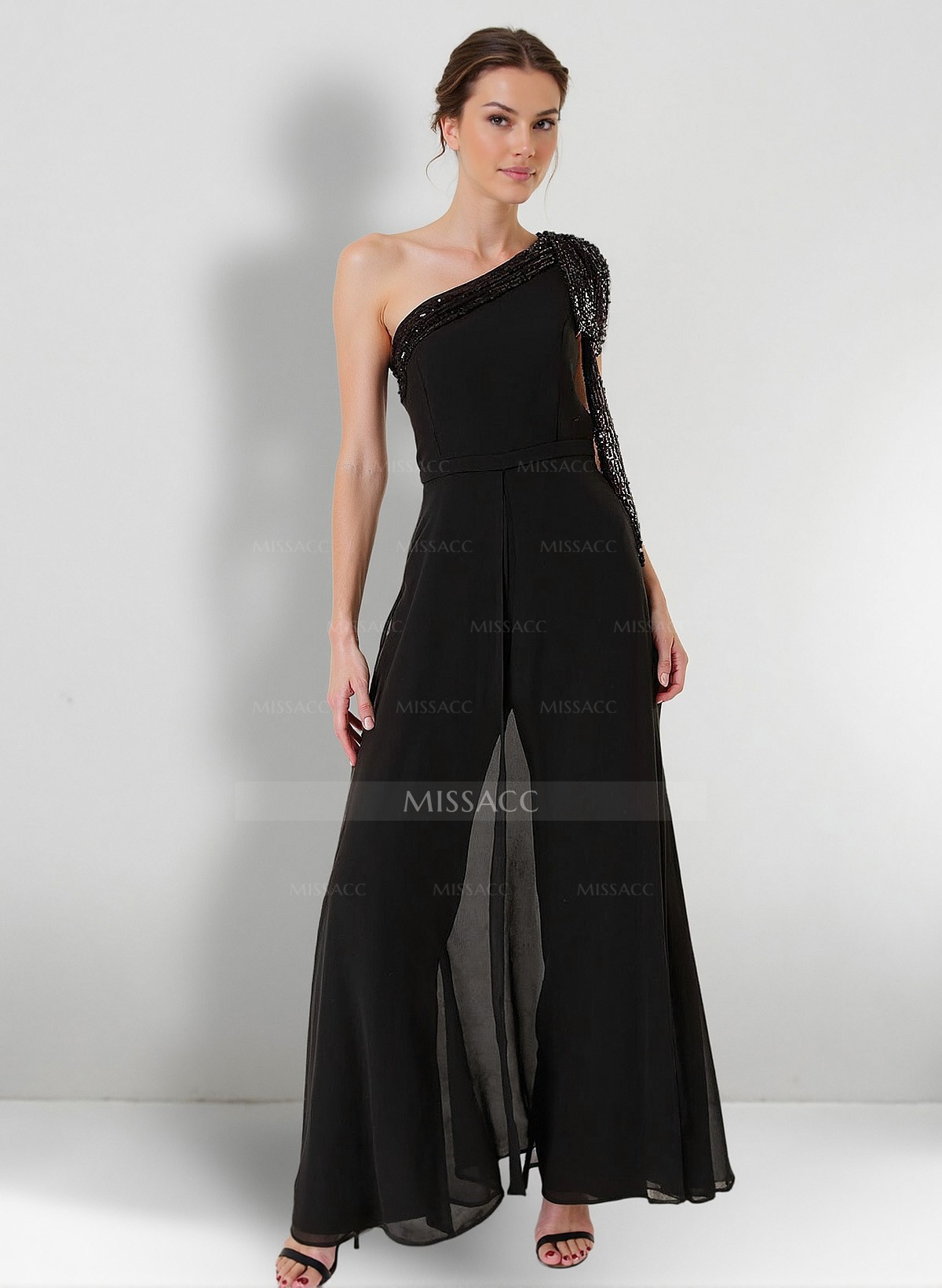 Jumpsuit/Pantsuit Chiffon Mother Of The Bride Dresses With Sequins