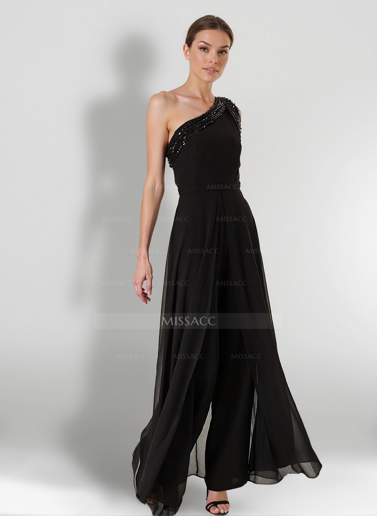 Jumpsuit/Pantsuit Chiffon Mother Of The Bride Dresses With Sequins