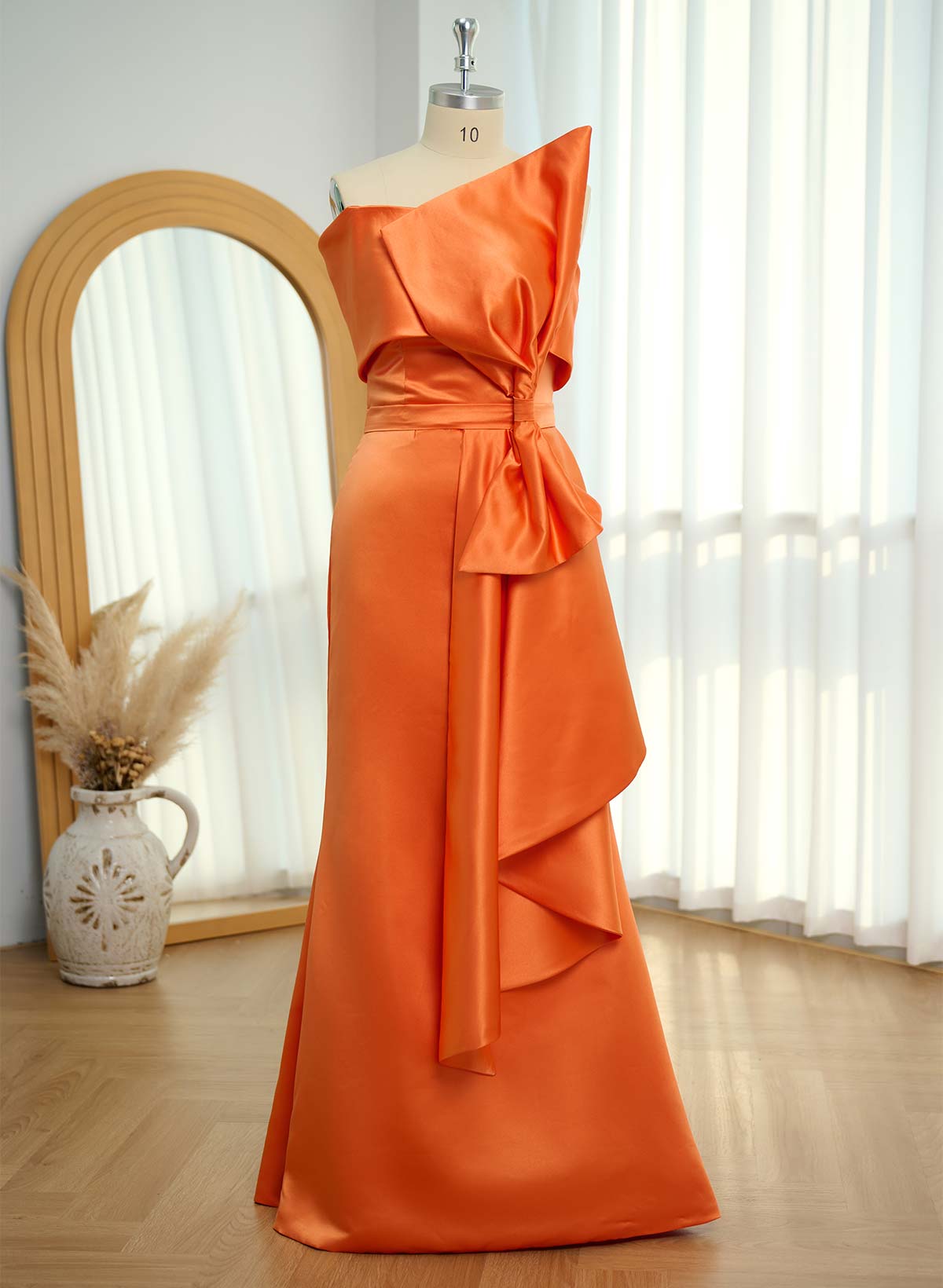 Sheath/Column Satin Mother Of The Bride Dresses With Bow(s)