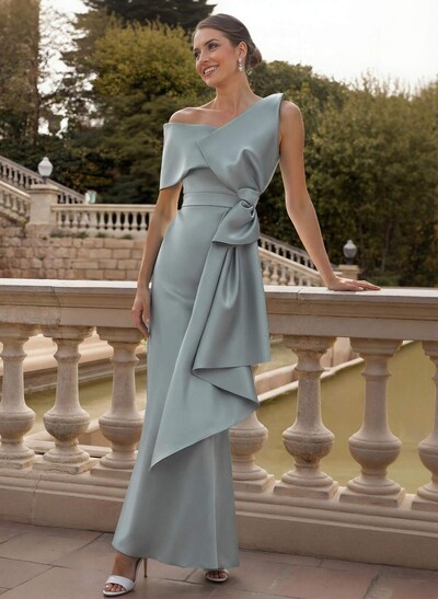Sheath/Column Satin Mother Of The Bride Dresses With Bow(s)