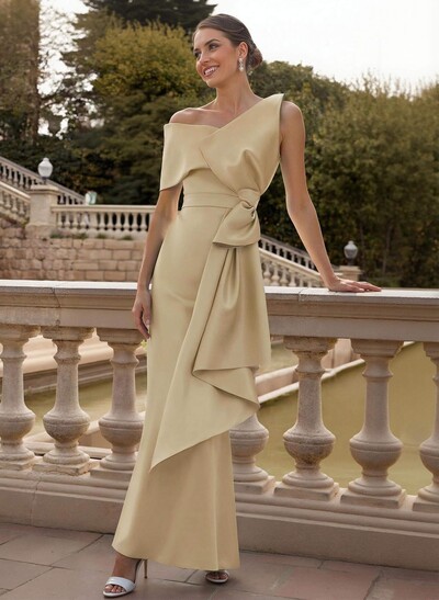 Sheath/Column Satin Mother Of The Bride Dresses With Bow(s)