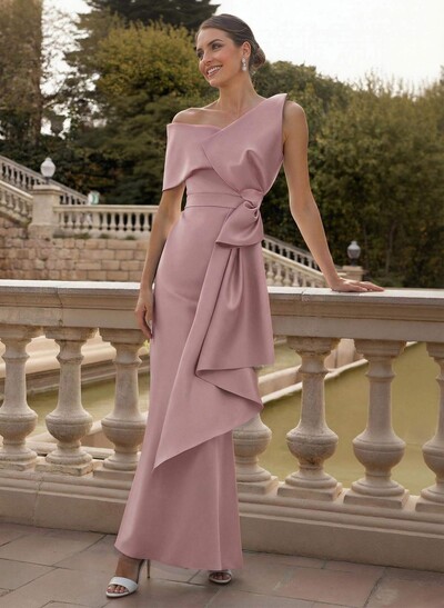 Sheath/Column Satin Mother Of The Bride Dresses With Bow(s)