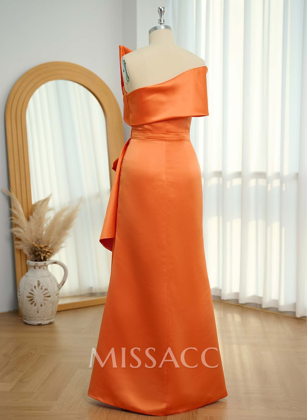 Sheath/Column Satin Mother Of The Bride Dresses With Bow(s)