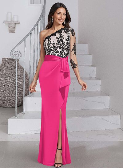 Sheath/Column Satin Mother Of The Bride Dresses With Ruffle/Split Front