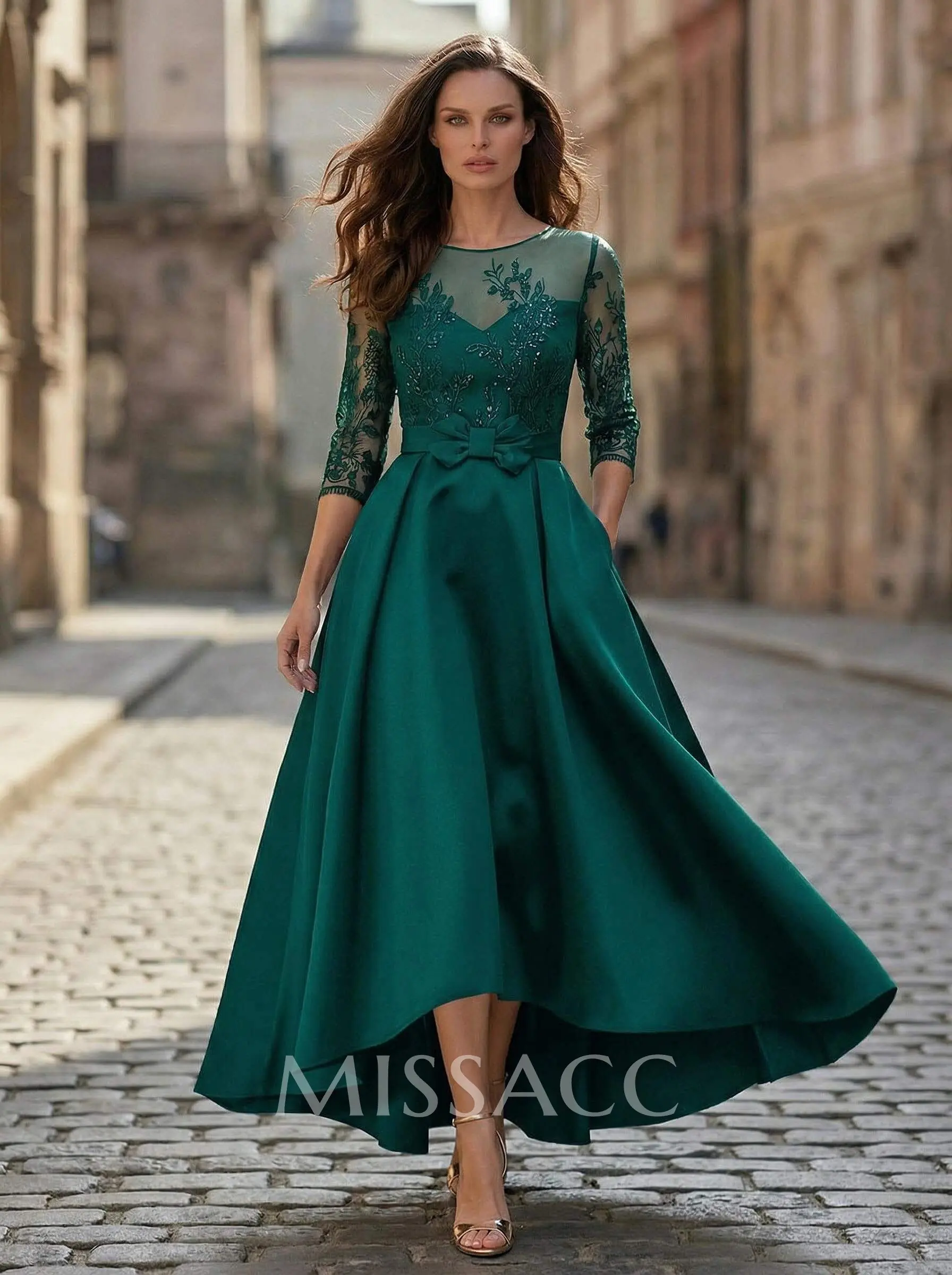 missacc dresses Ball-Gown/Princess Sleeveless Strapless Satin Asymmetrical Prom Dress With  Pleated