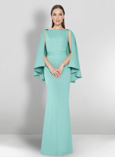 Sheath/Column Scoop Neck Elastic Satin Mother Of The Bride Dresses