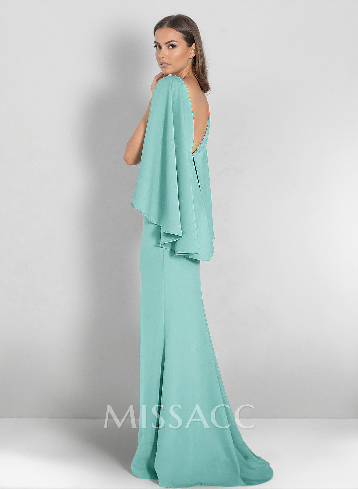 Sheath/Column Scoop Neck Elastic Satin Mother Of The Bride Dresses