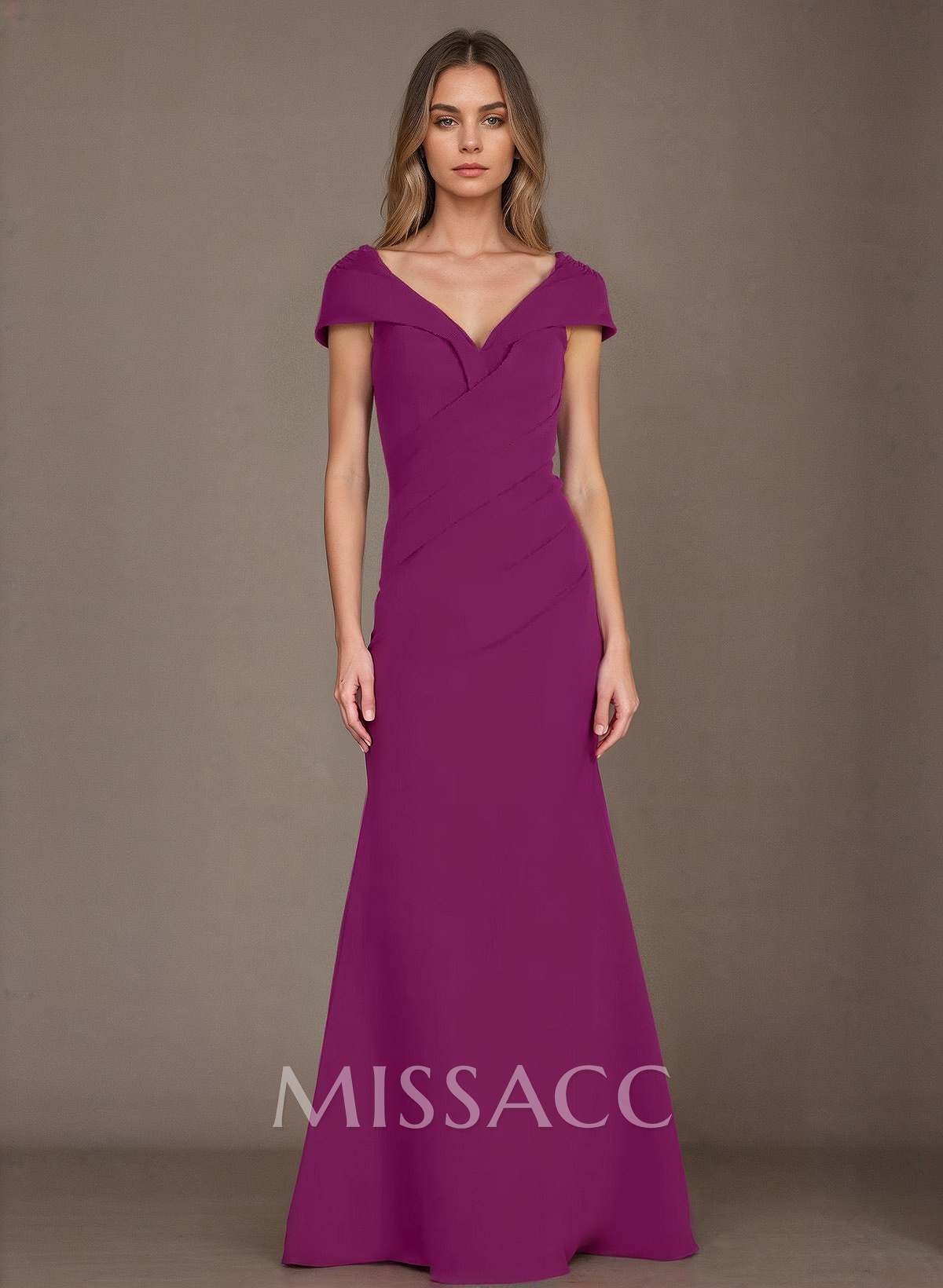 A-Line V-Neck Sleeveless Floor-Length Elastic Satin Mother Of The Bride Dresses