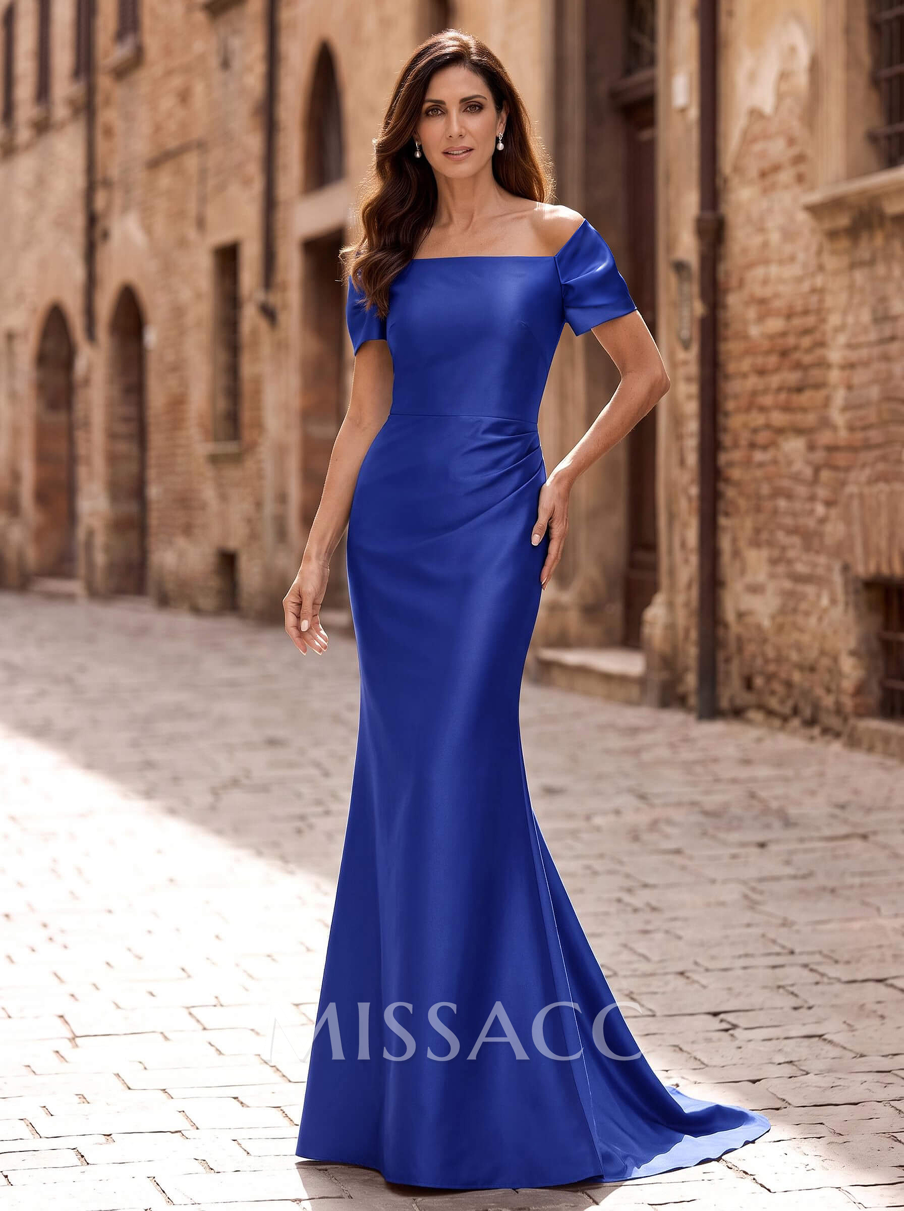 Trumpet/Mermaid Scoop Neck Sleeveless Satin Mother Of The Bride Dresses
