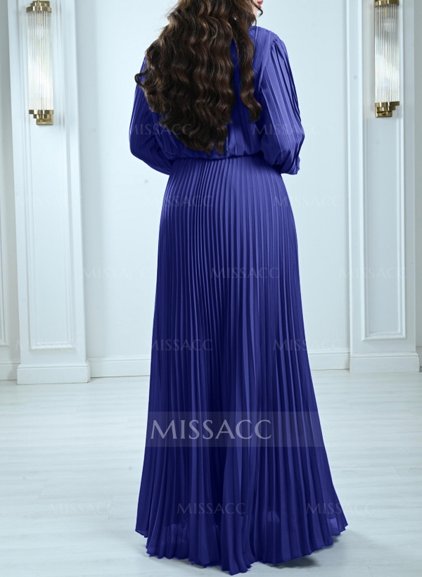 A-Line Scoop Neck Chiffon Mother Of The Bride Dresses With Pleated/Flower(s)