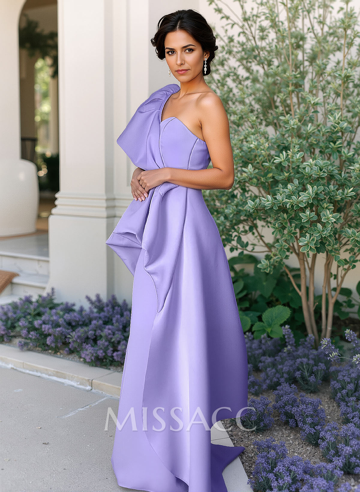 Trumpet/Mermaid One-Shoulder Matte Satin Mother Of The Bride Dresses With Ruffle