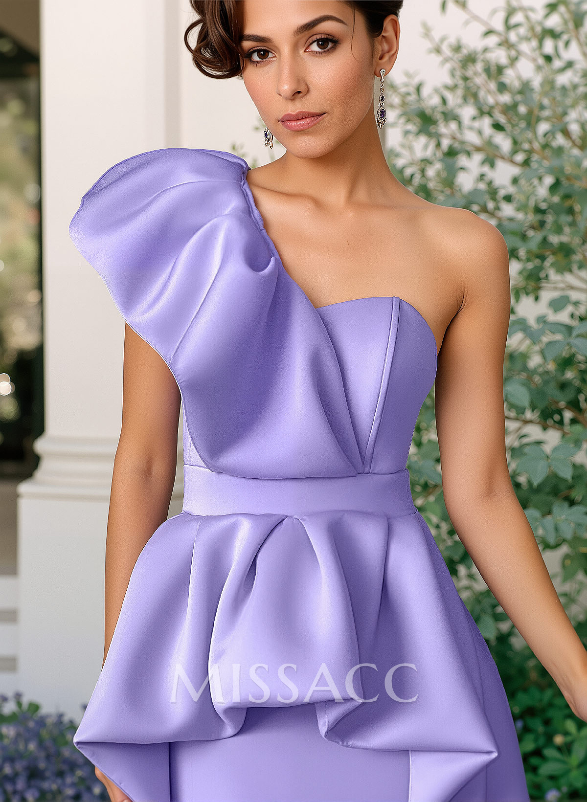 Trumpet/Mermaid One-Shoulder Matte Satin Mother Of The Bride Dresses With Ruffle