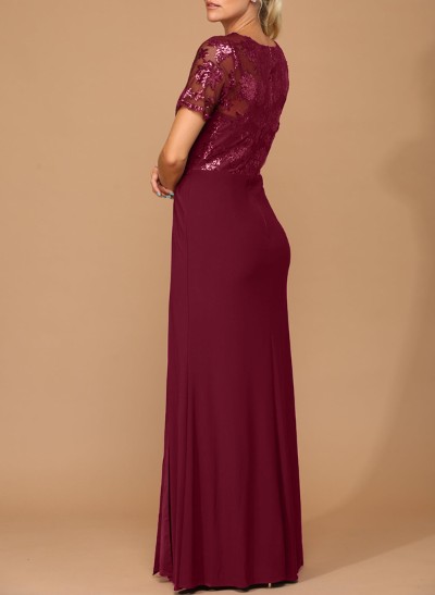 Sheath/Column Chiffon Mother Of The Bride Dresses With Sequins/High Split