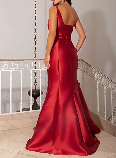 Trumpet/Mermaid Satin Mother Of The Bride Dresses With High Split