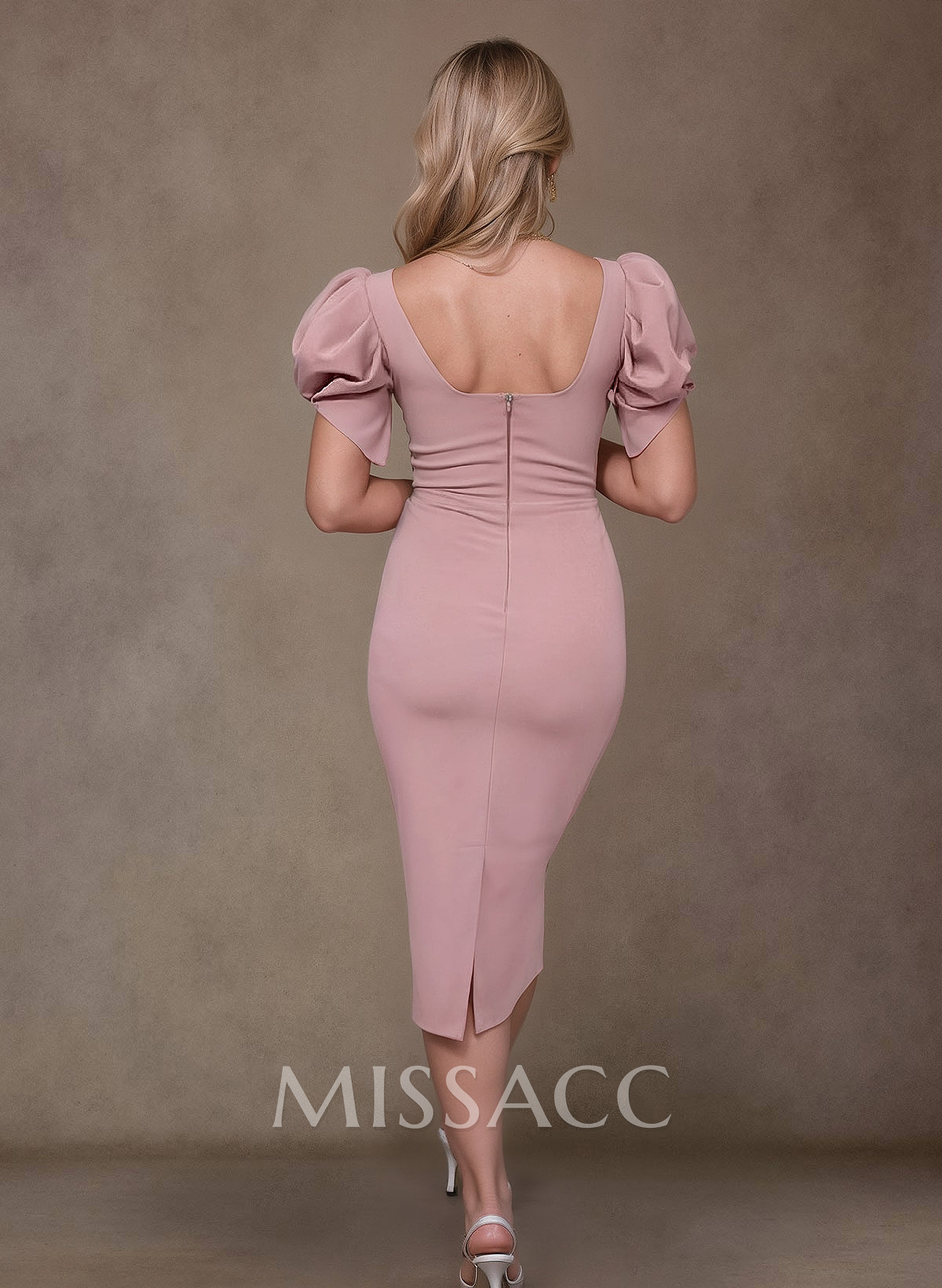 Sheath/Column Square Neckline Elastic Satin Mother Of The Bride Dresses
