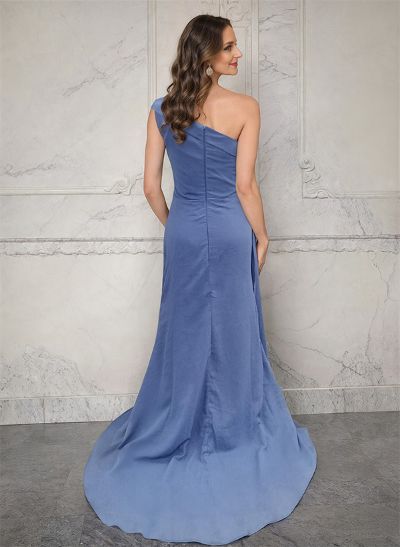 Sheath/Column Chiffon Mother Of The Bride Dresses With High Split