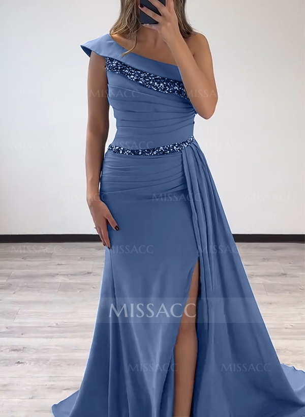 Sheath/Column Chiffon Mother Of The Bride Dresses With High Split