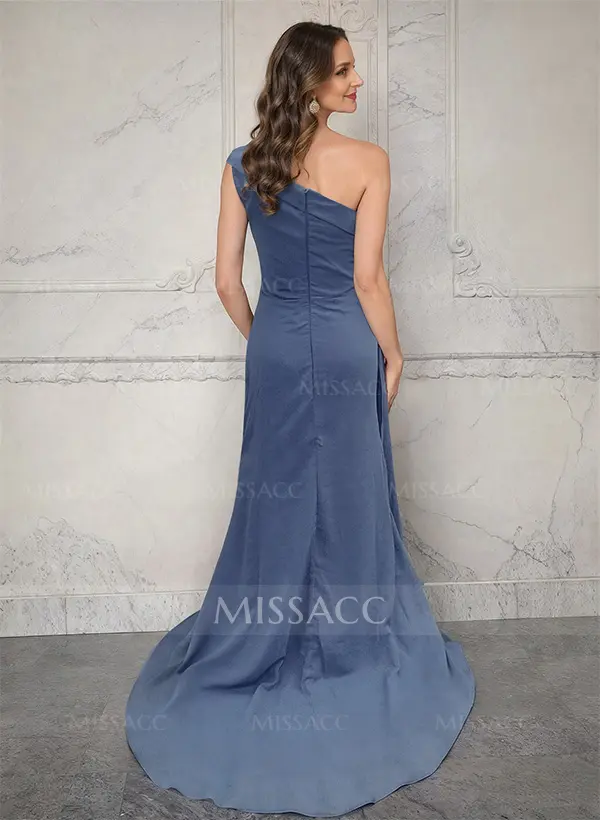 sachin and babi light blue dress Sheath/Column High Neck Long Sleeves Rhinestone Long Chiffon Dresses