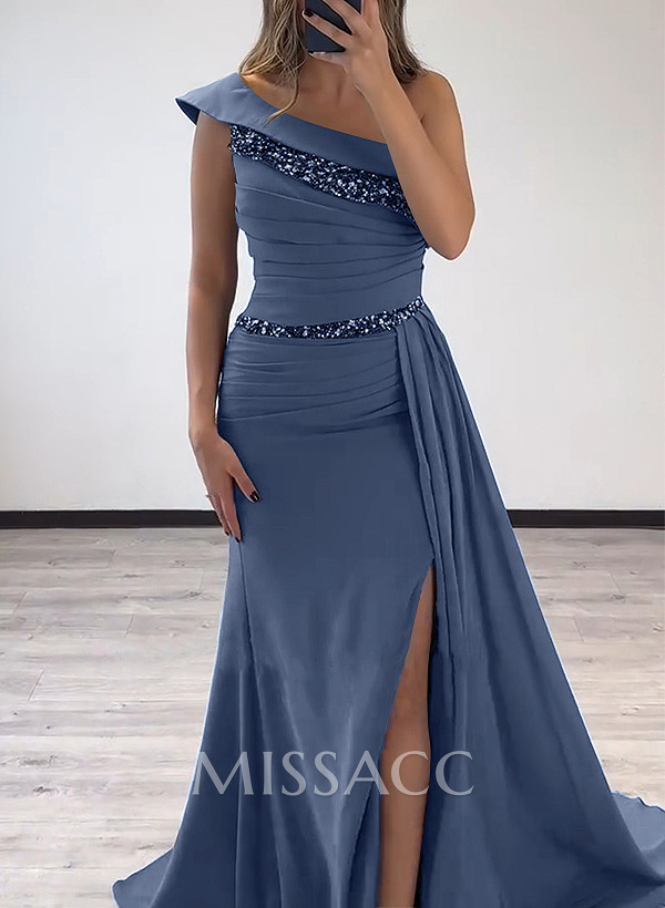 Sheath/Column Chiffon Mother Of The Bride Dresses With High Split